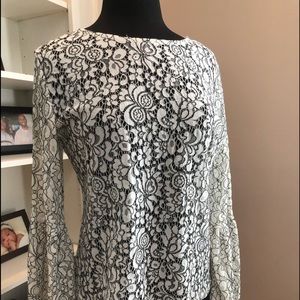 Black and White Lace Blouse
